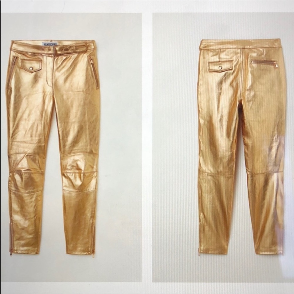 H&M mod chino gold leather pants